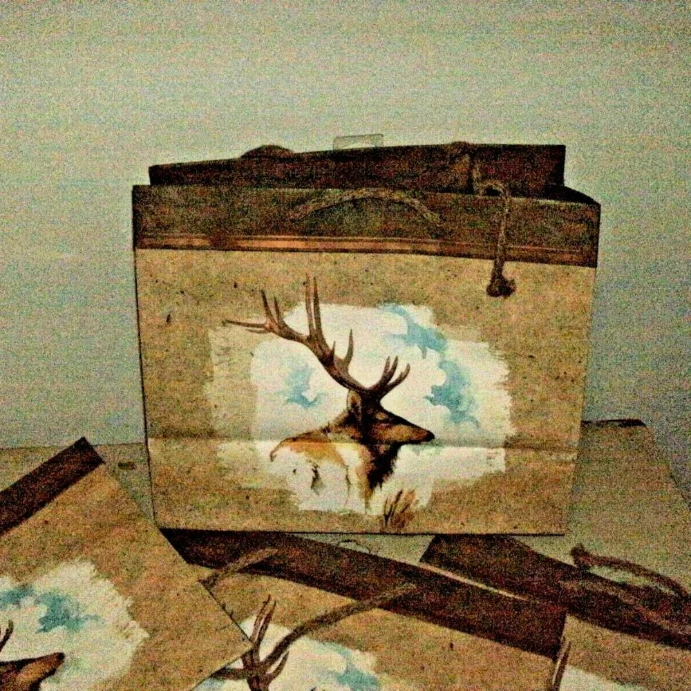 NWT LOT of 4 American Greetings Caribou Nature All Occasion Gift Bags 10x12